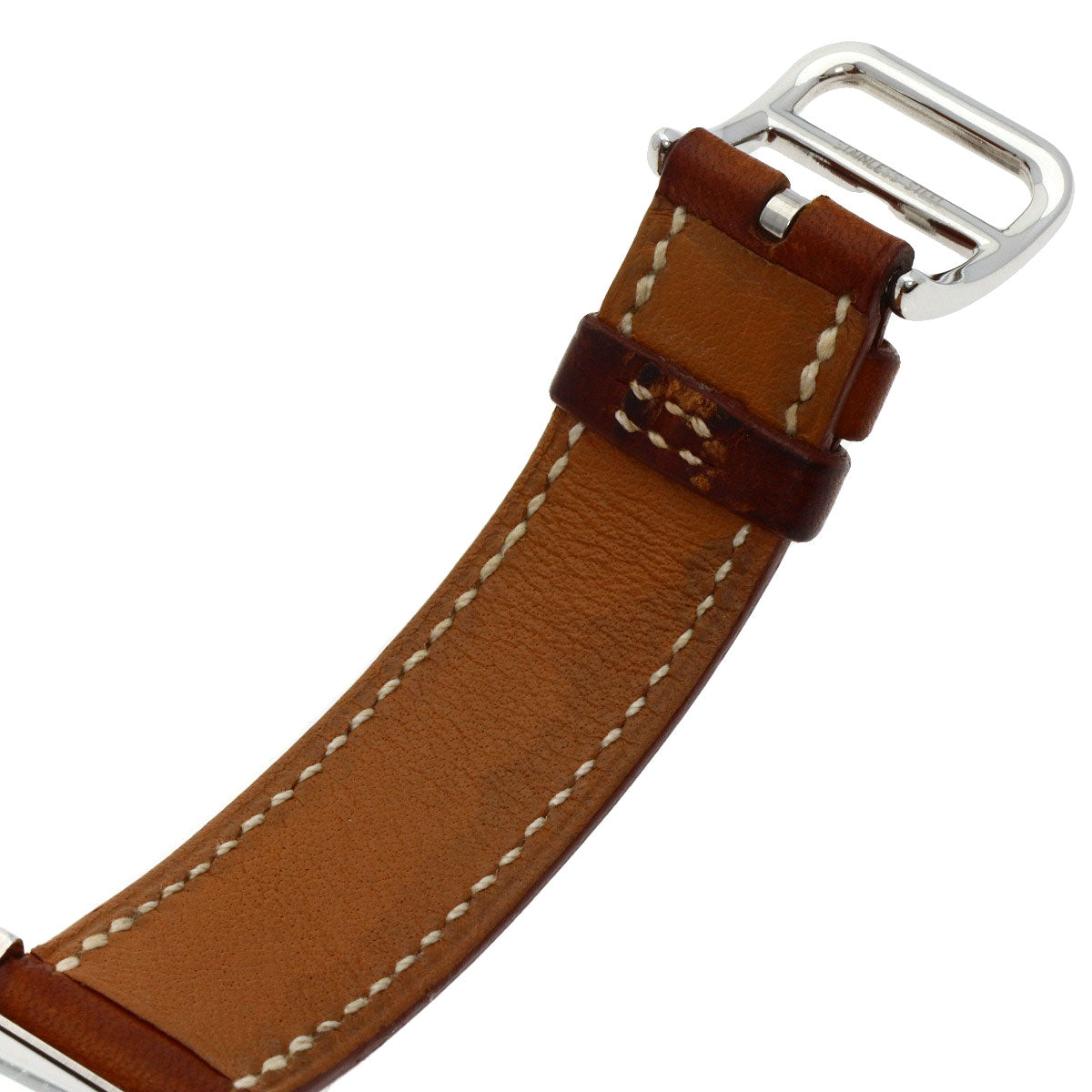 HERMES Watches Quartz HH1.210 Stainless Steel, Leather Silver H watch Deburuturu Silver dial Women Used