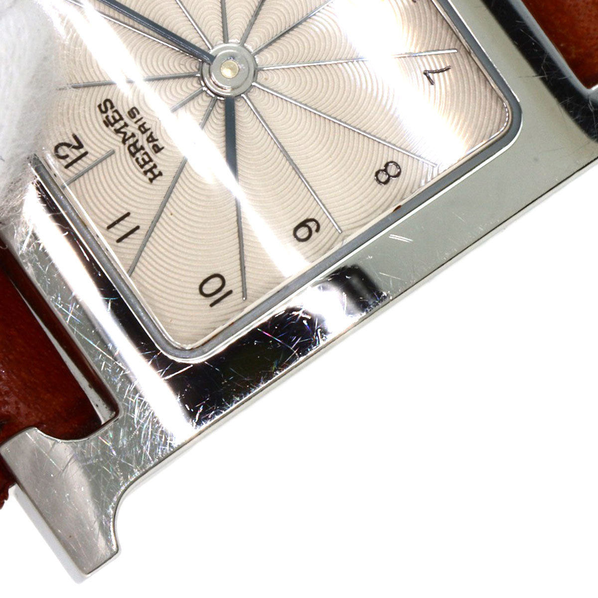 HERMES Watches Quartz HH1.210 Stainless Steel, Leather Silver H watch Deburuturu Silver dial Women Used