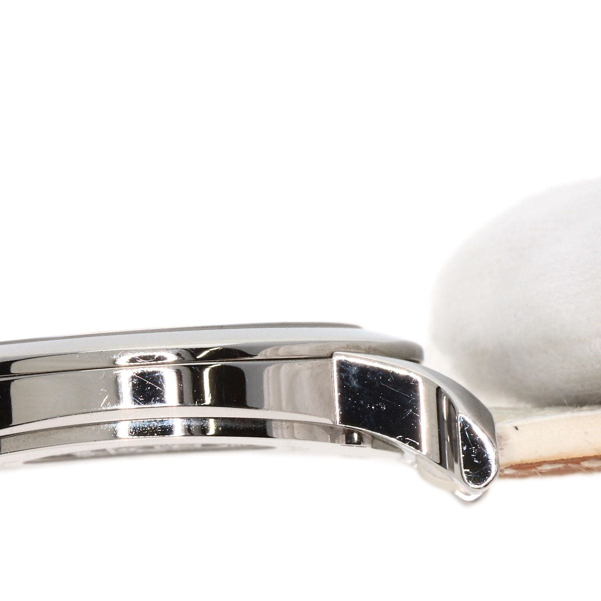 HERMES Watches Quartz HR1.510 Stainless Steel, Leather Silver H watch Rondo white dial Women Used