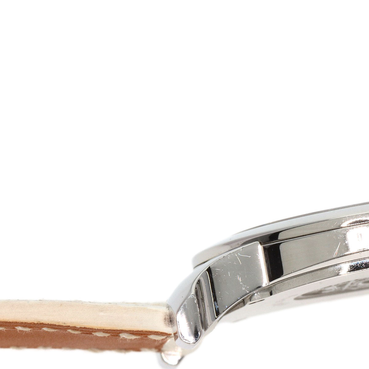 HERMES Watches Quartz HR1.510 Stainless Steel, Leather Silver H watch Rondo white dial Women Used