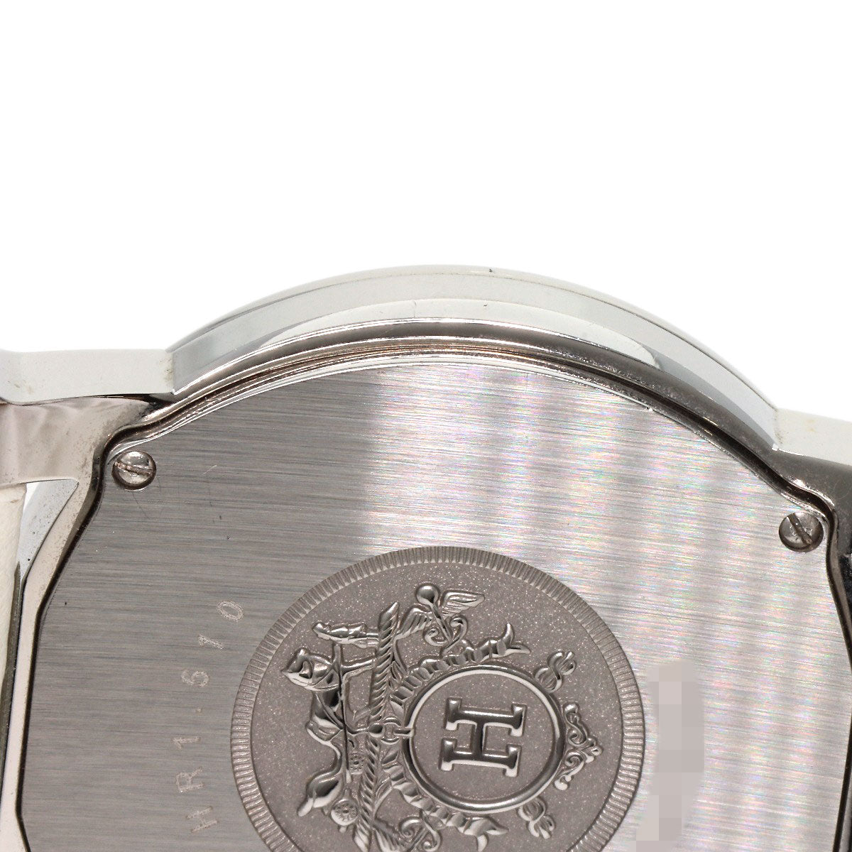 HERMES Watches Quartz HR1.510 Stainless Steel, Leather Silver H watch Rondo white dial Women Used