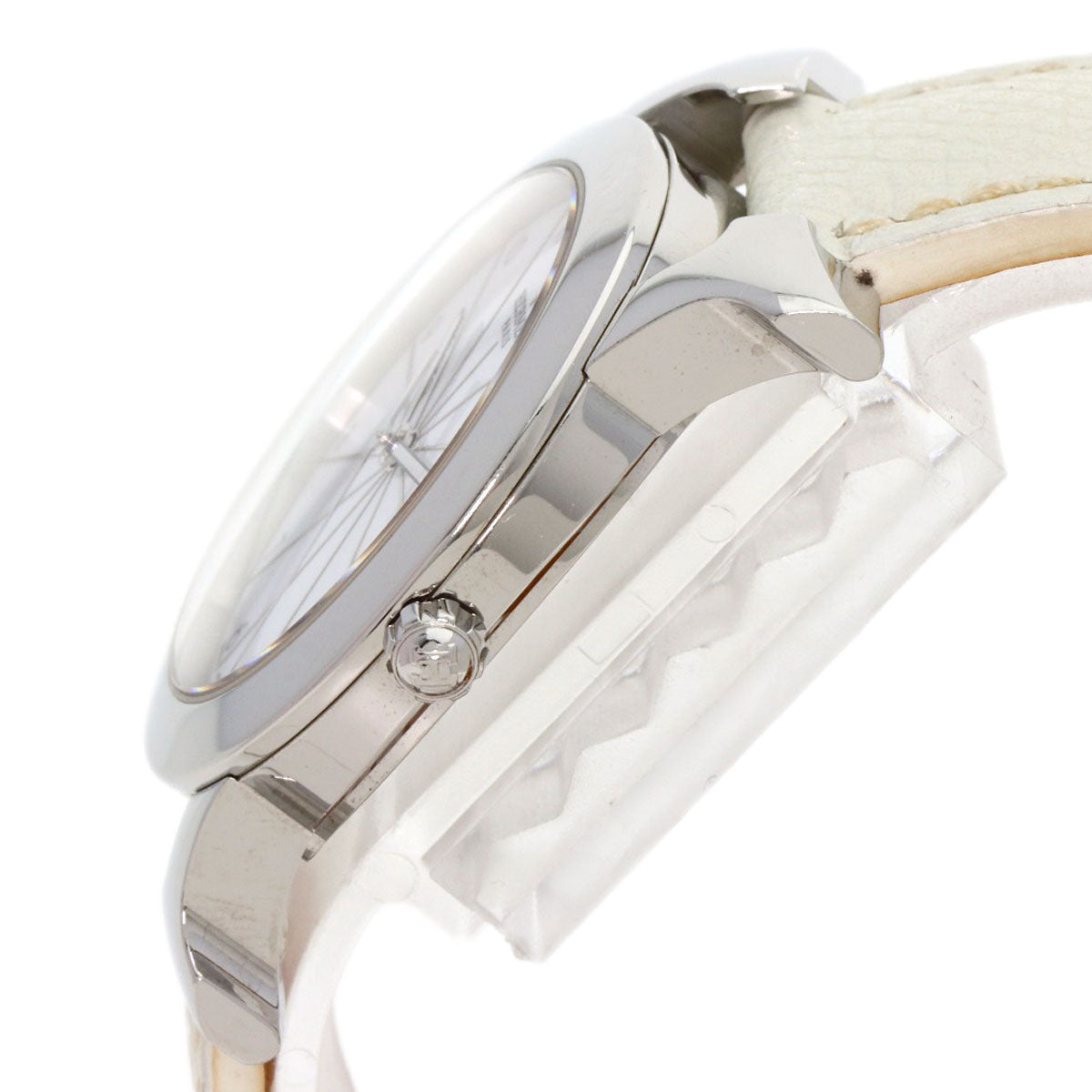 HERMES Watches Quartz HR1.510 Stainless Steel, Leather Silver H watch Rondo white dial Women Used