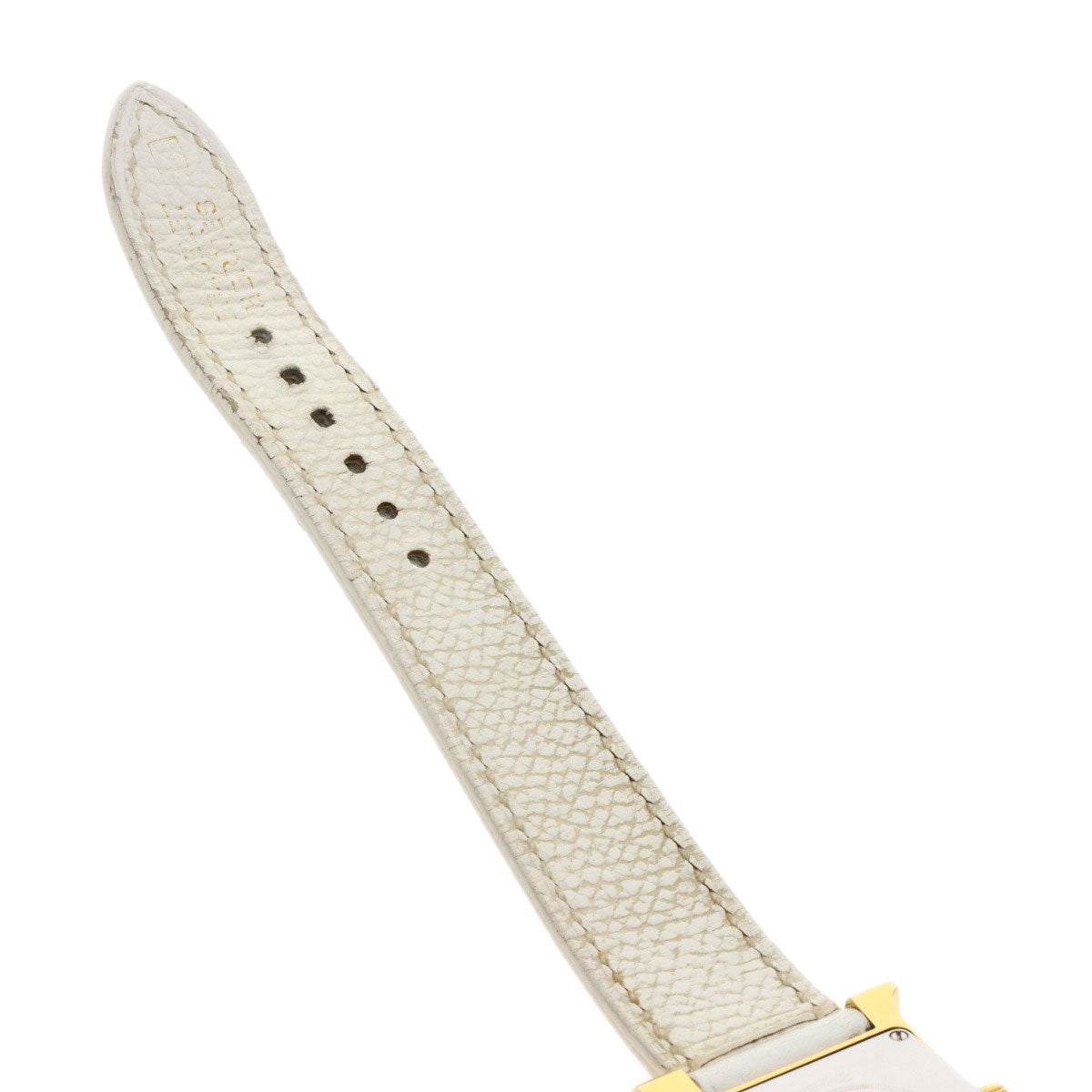 HERMES Watches Quartz HH1.201 Gold Plated, Leather gold H watch white dial Women Used