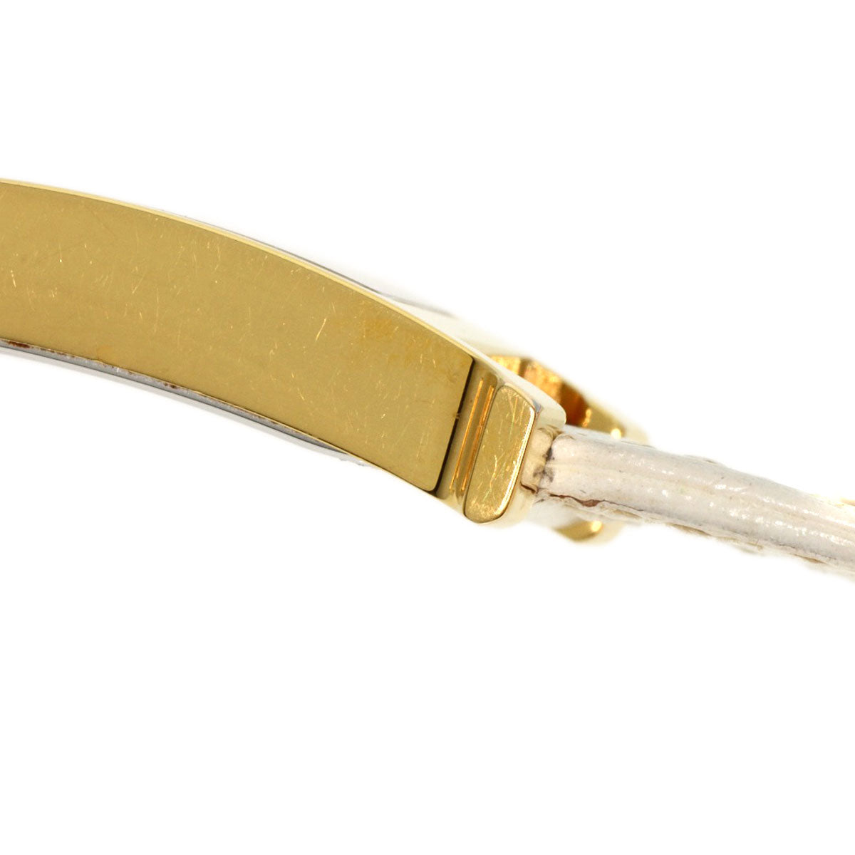 HERMES Watches Quartz HH1.201 Gold Plated, Leather gold H watch white dial Women Used