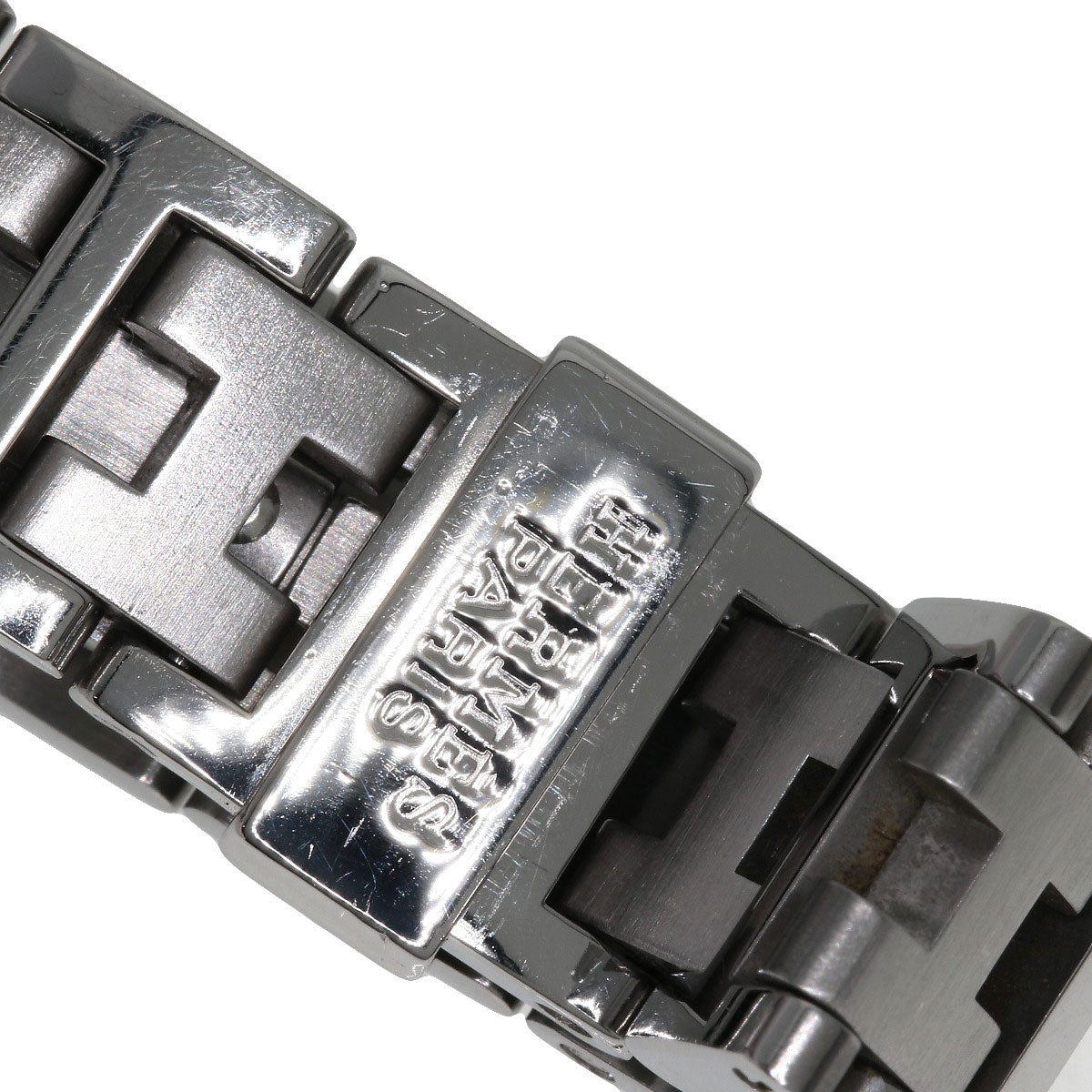 HERMES Watches Quartz CL4.210 Stainless Steel , Stainless Steel Silver Clipper black dial Women Used