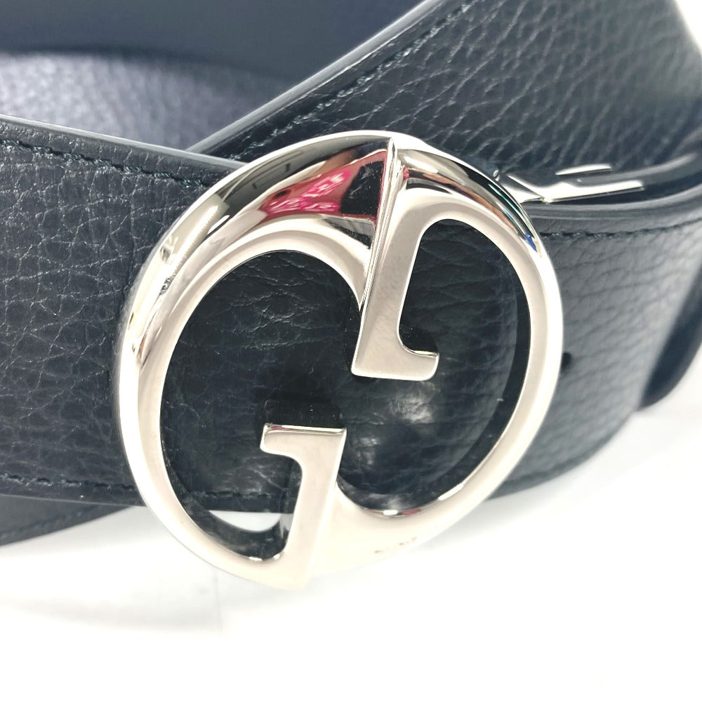 GUCCI belt 449715 leather black GG logo 105