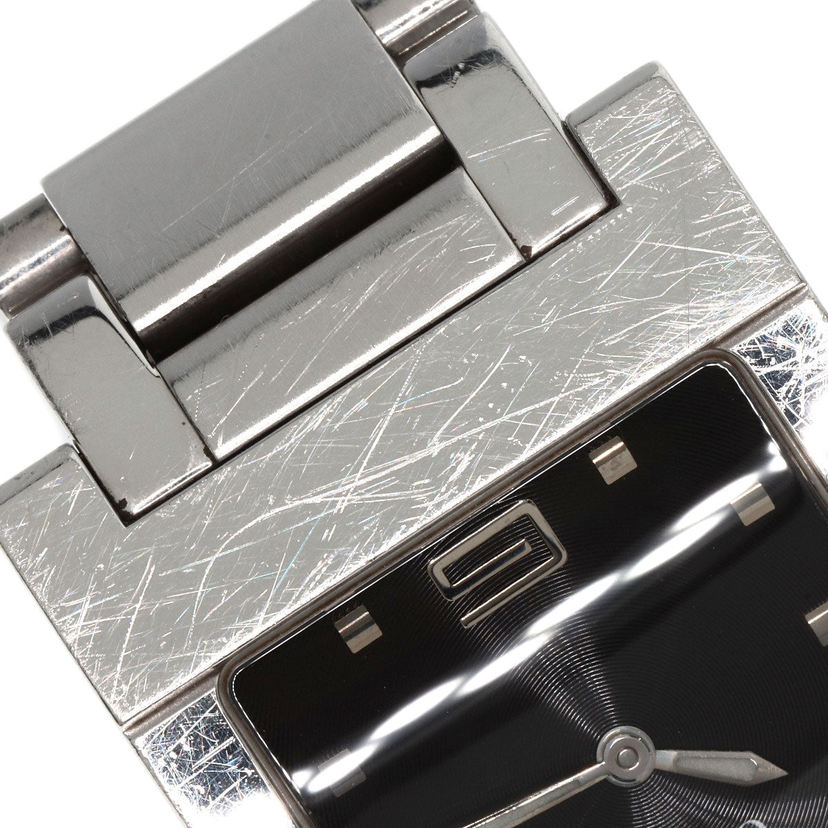 GUCCI Watches Quartz 7700M Stainless Steel Silver Square face black dial