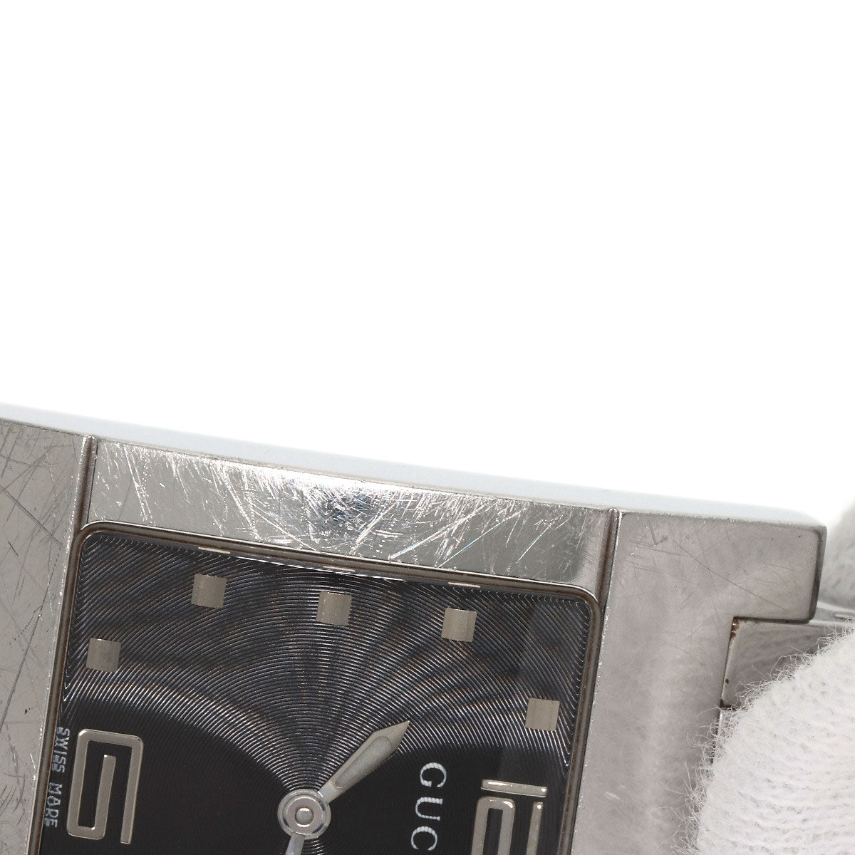 GUCCI Watches Quartz 7700M Stainless Steel Silver Square face black dial