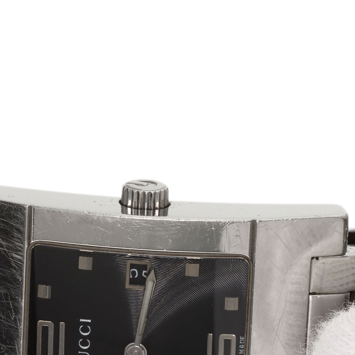GUCCI Watches Quartz 7700M Stainless Steel Silver Square face black dial