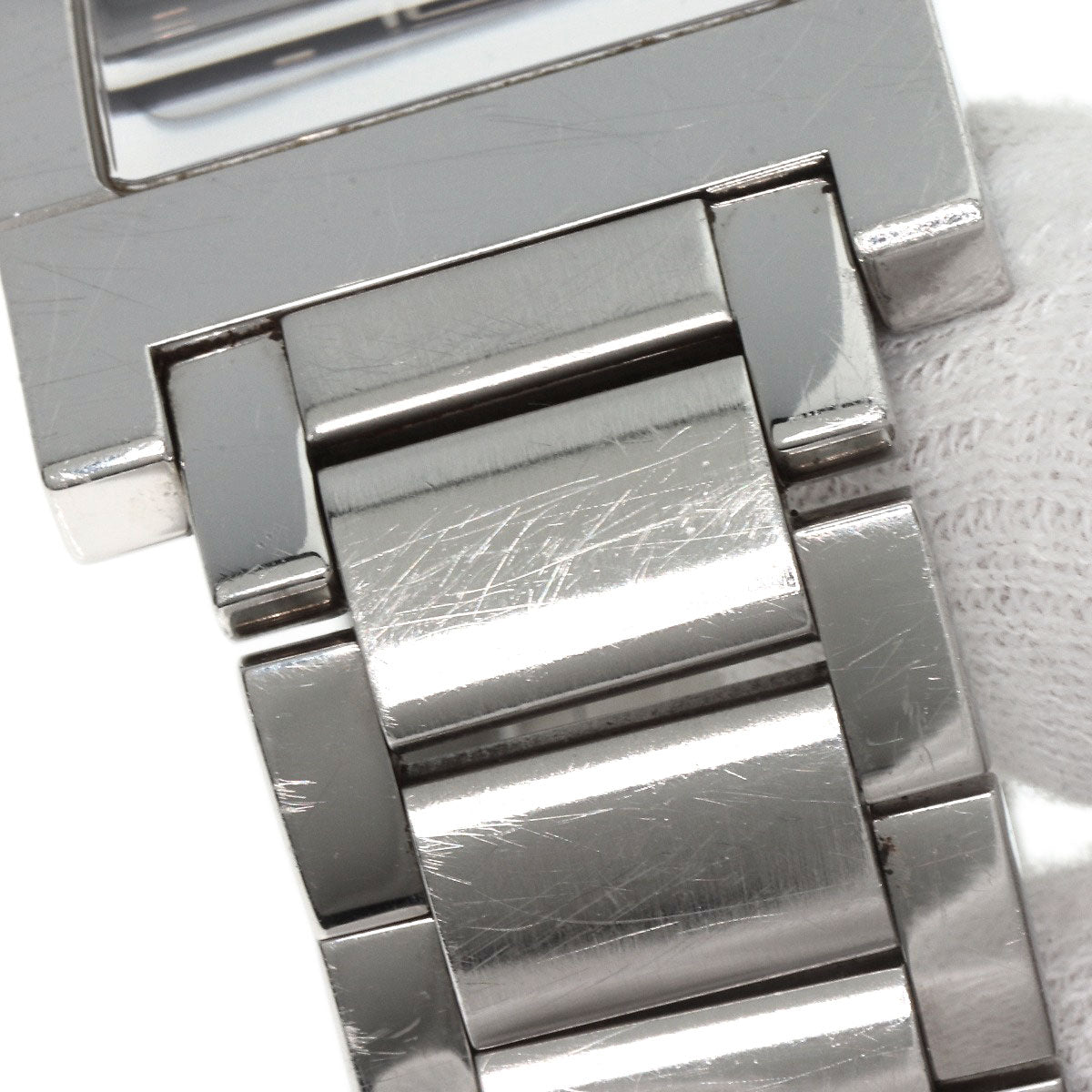 GUCCI Watches Quartz 7700M Stainless Steel Silver Square face black dial