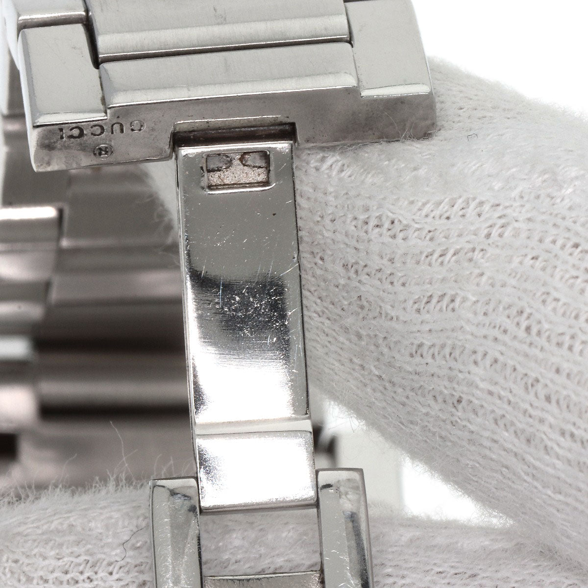 GUCCI Watches Quartz 7700M Stainless Steel Silver Square face black dial
