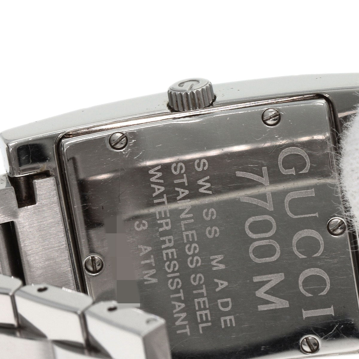 GUCCI Watches Quartz 7700M Stainless Steel Silver Square face black dial