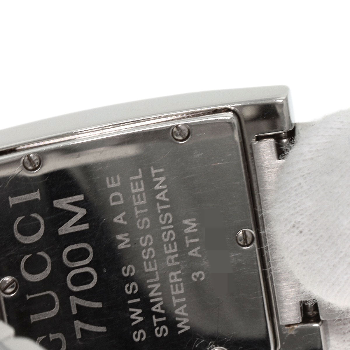 GUCCI Watches Quartz 7700M Stainless Steel Silver Square face black dial
