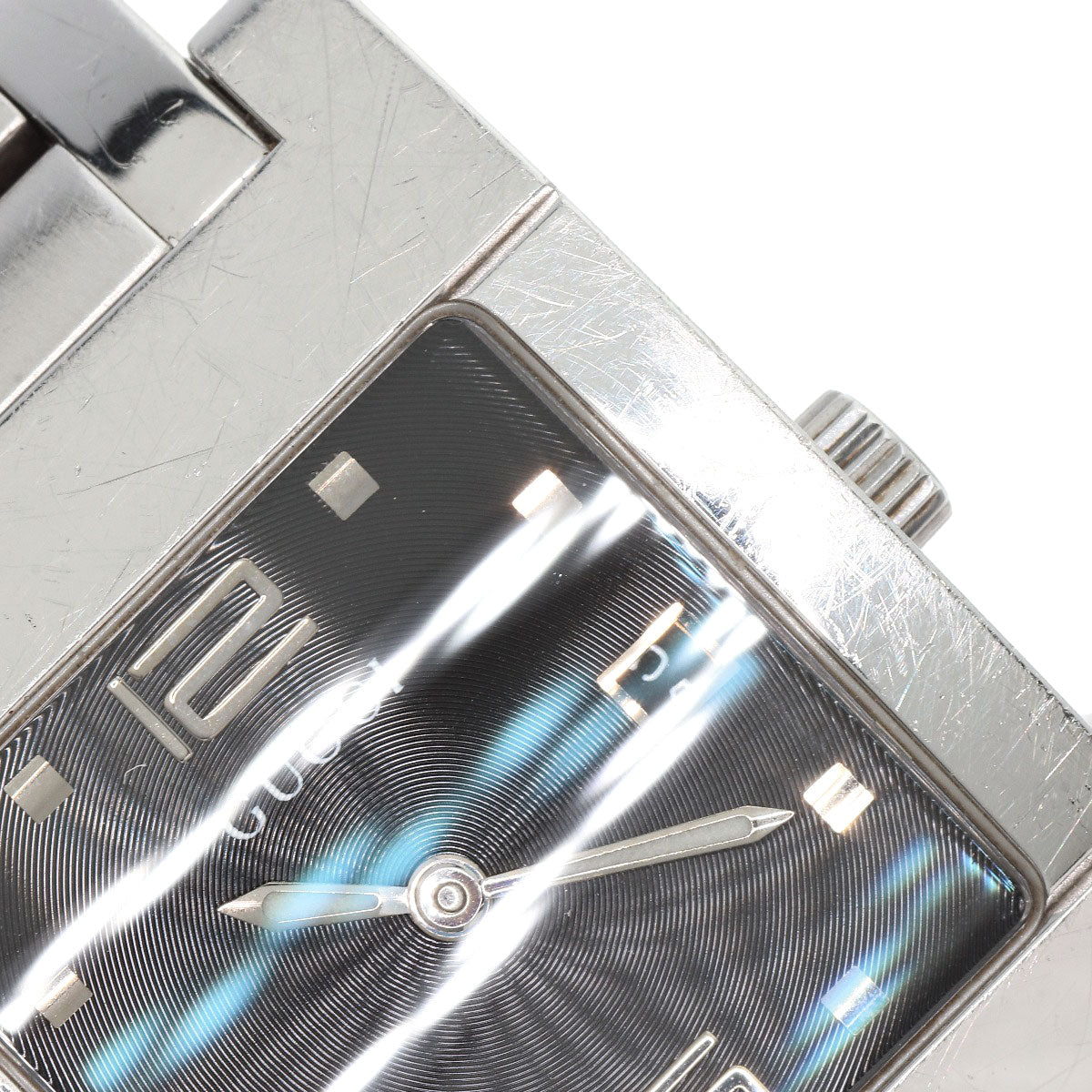 GUCCI Watches Quartz 7700M Stainless Steel Silver Square face black dial
