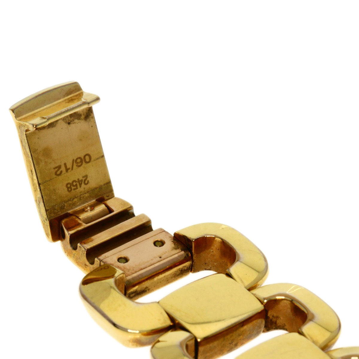 GUCCI Watches Quartz 125.5 Gold Plated , Gold Plated gold G Collection 3P Diamond Square black dial Women Used