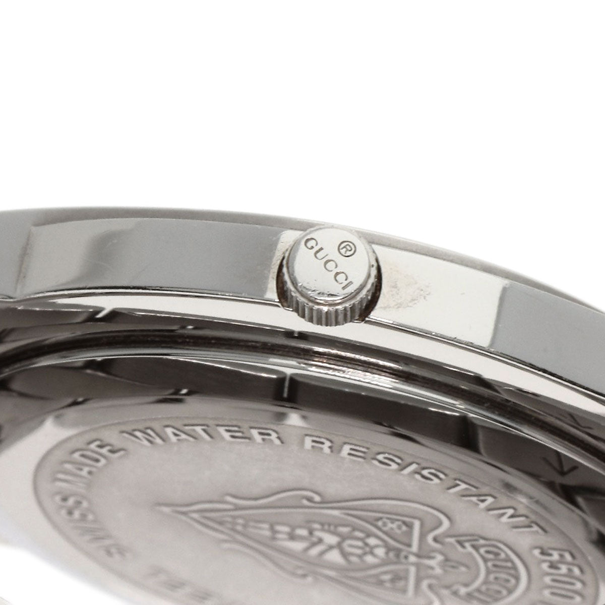 GUCCI Watches Quartz 5500M Stainless Steel Silver Round face black dial