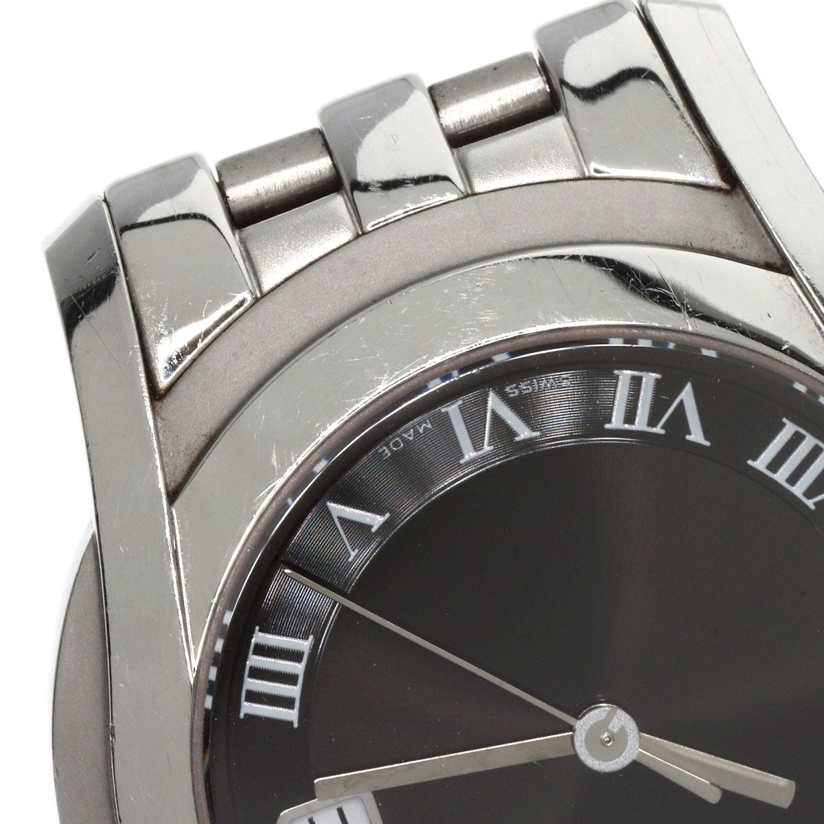 GUCCI Watches Quartz 5500M Stainless Steel Silver Round face black dial