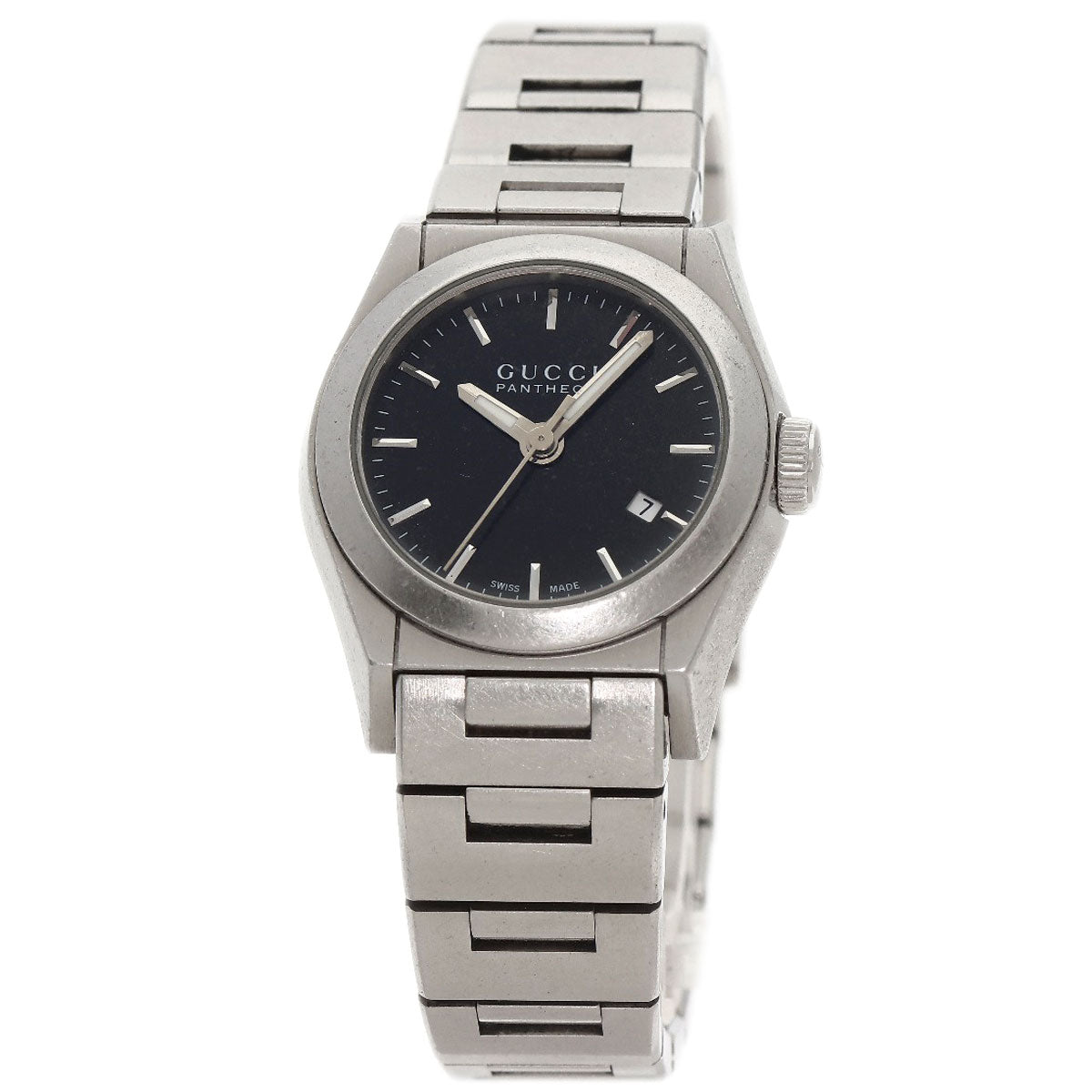 GUCCI Watches Quartz 115.5 Stainless Steel Silver Pantheon black dial