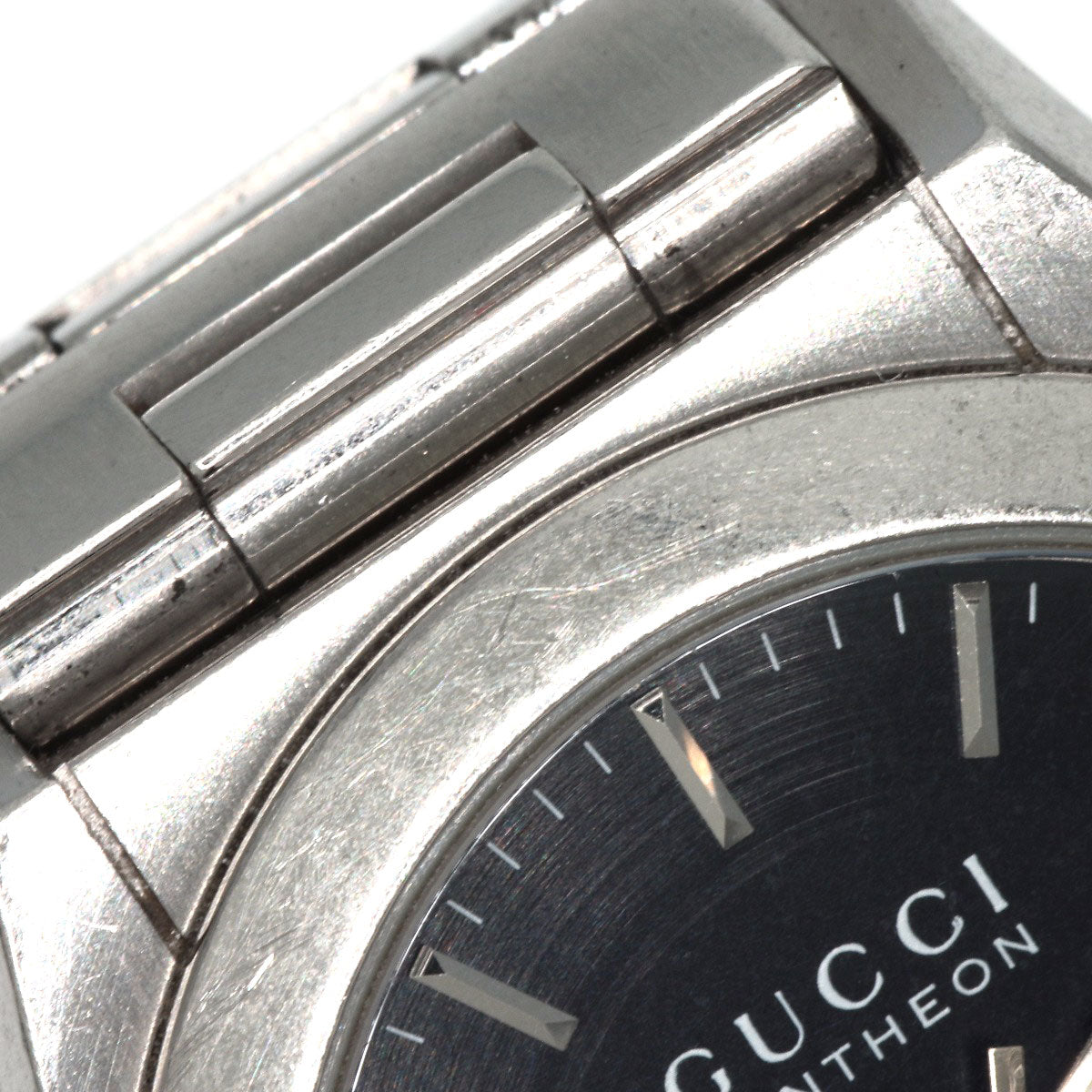 GUCCI Watches Quartz 115.5 Stainless Steel Silver Pantheon black dial
