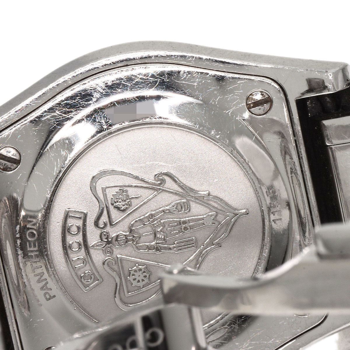GUCCI Watches Quartz 115.5 Stainless Steel Silver Pantheon black dial