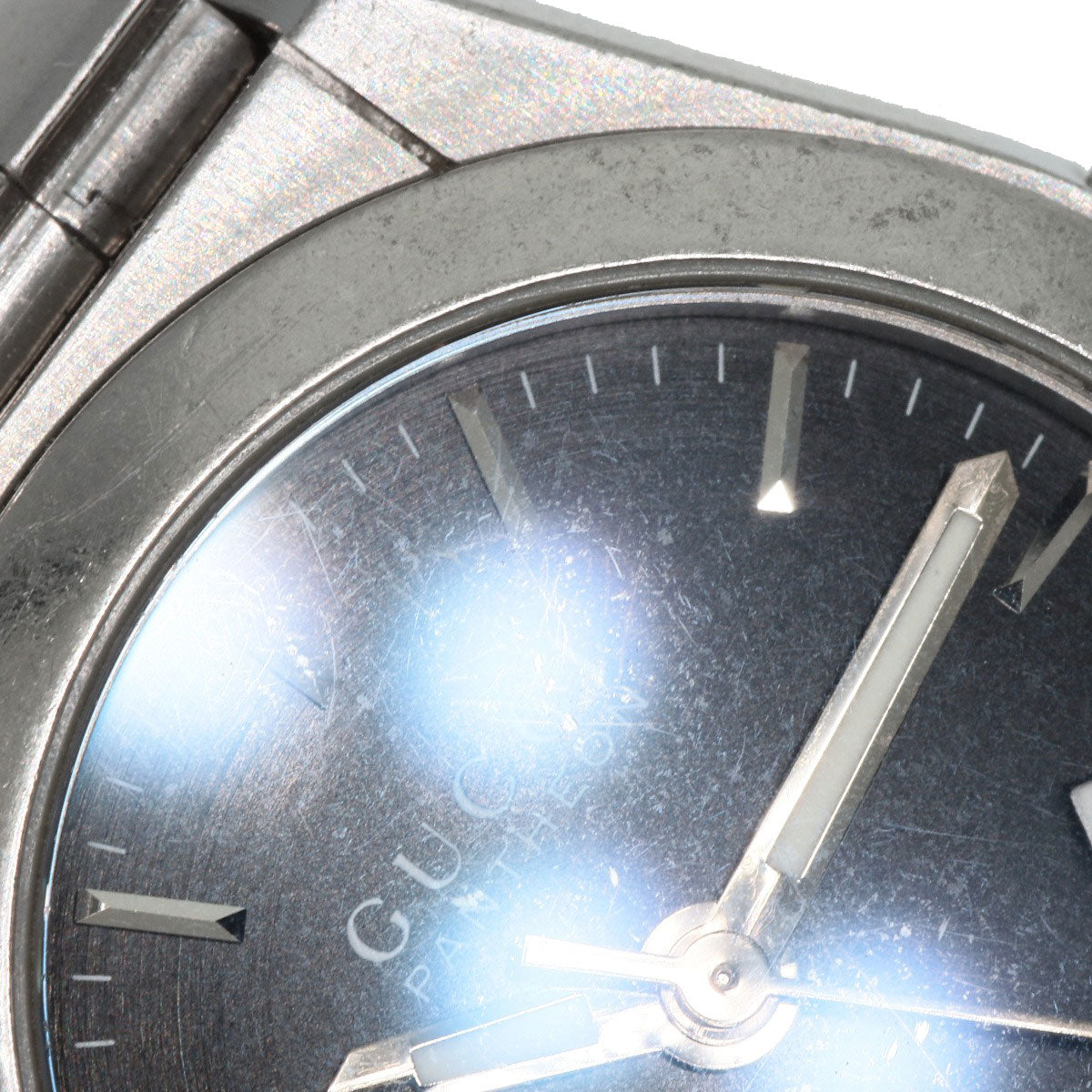 GUCCI Watches Quartz 115.5 Stainless Steel Silver Pantheon black dial