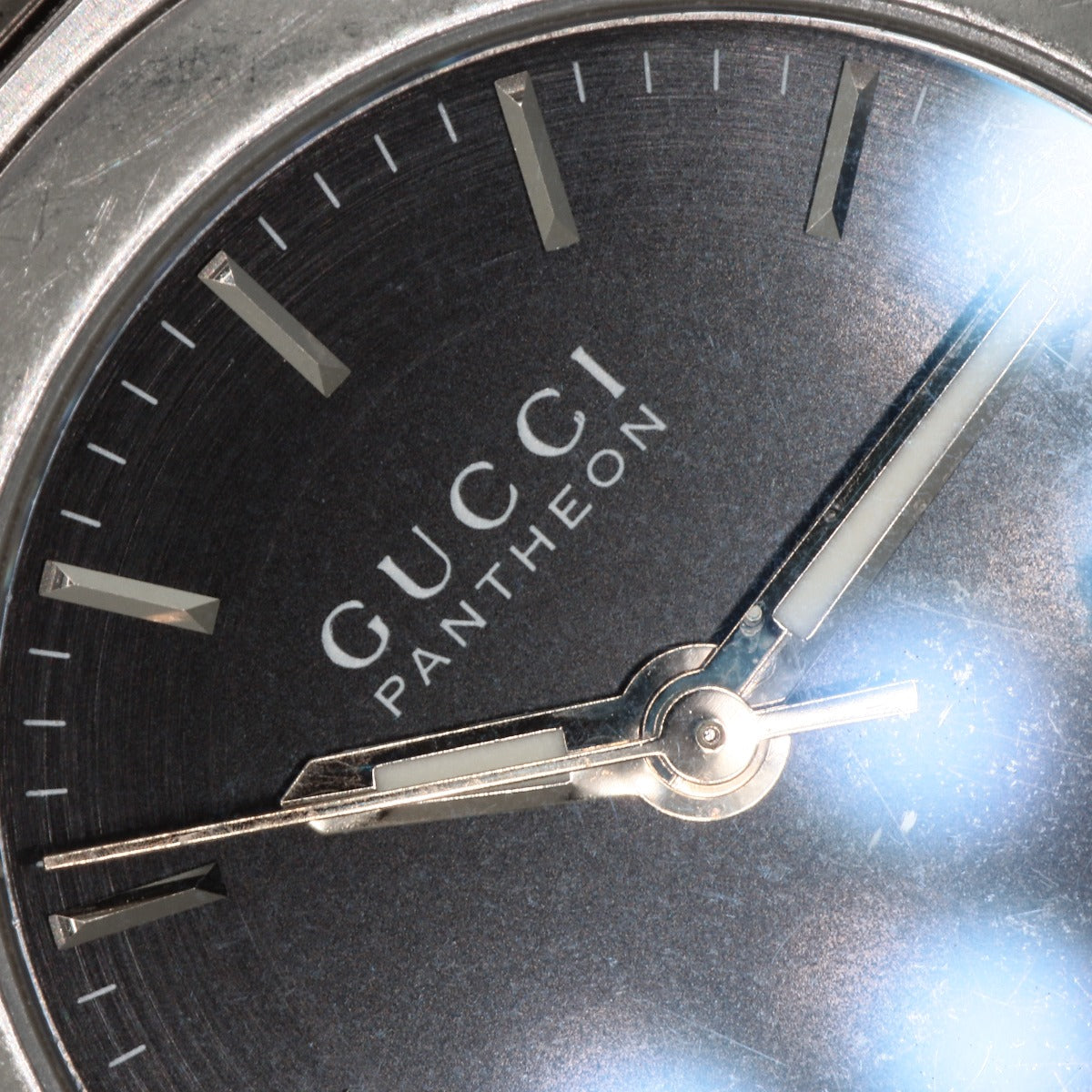 GUCCI Watches Quartz 115.5 Stainless Steel Silver Pantheon black dial