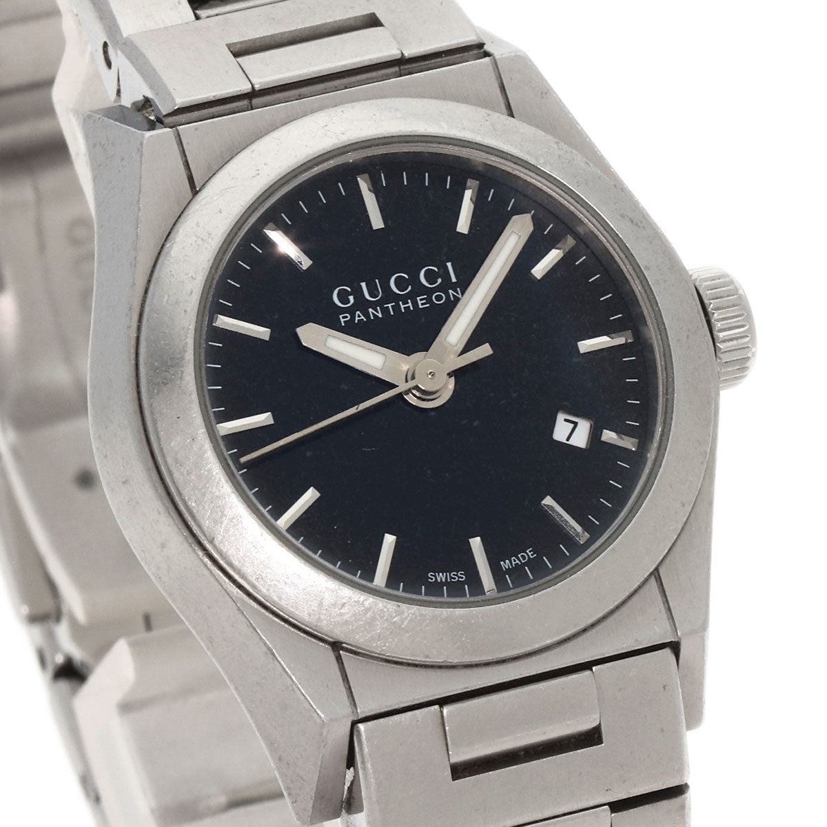 GUCCI Watches Quartz 115.5 Stainless Steel Silver Pantheon black dial