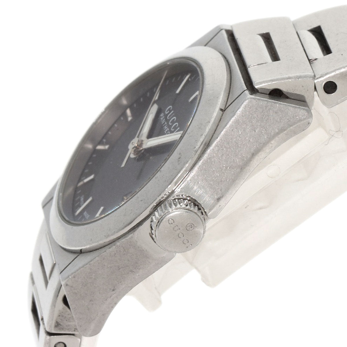 GUCCI Watches Quartz 115.5 Stainless Steel Silver Pantheon black dial