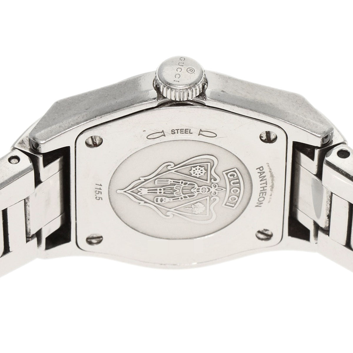 GUCCI Watches Quartz 115.5 Stainless Steel Silver Pantheon black dial
