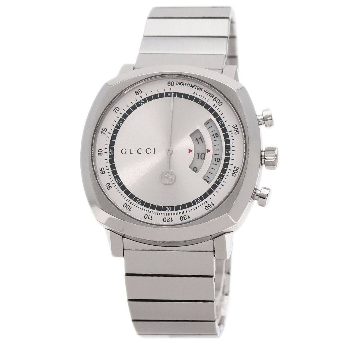 GUCCI Watches Quartz YA157302 Stainless Steel , Stainless Steel Silver Grip Chronograph Silver dial mens Used