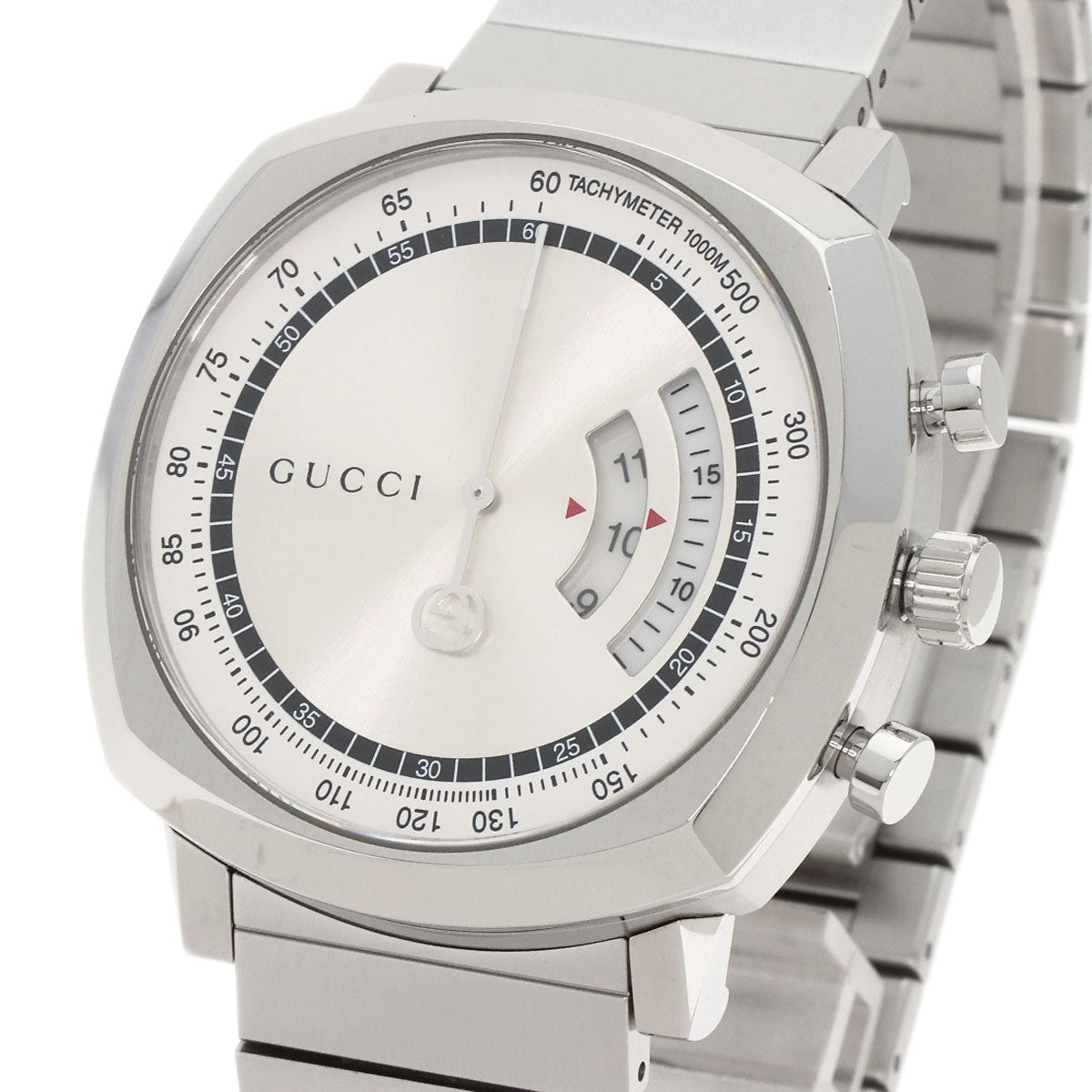 GUCCI Watches Quartz YA157302 Stainless Steel , Stainless Steel Silver Grip Chronograph Silver dial mens Used