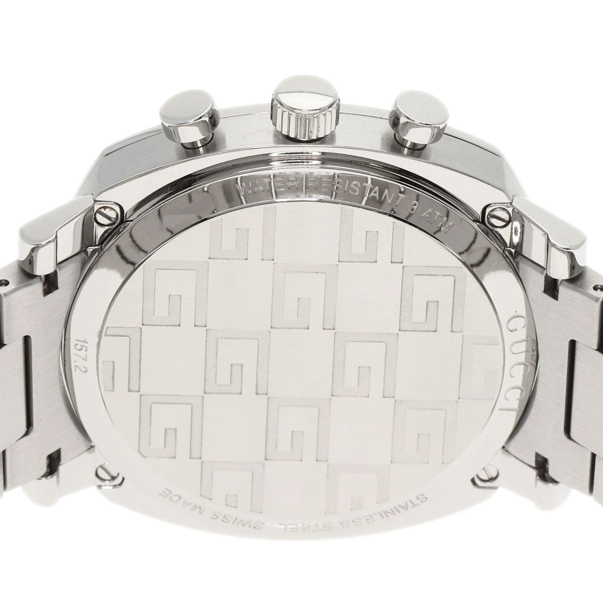 GUCCI Watches Quartz YA157302 Stainless Steel , Stainless Steel Silver Grip Chronograph Silver dial mens Used
