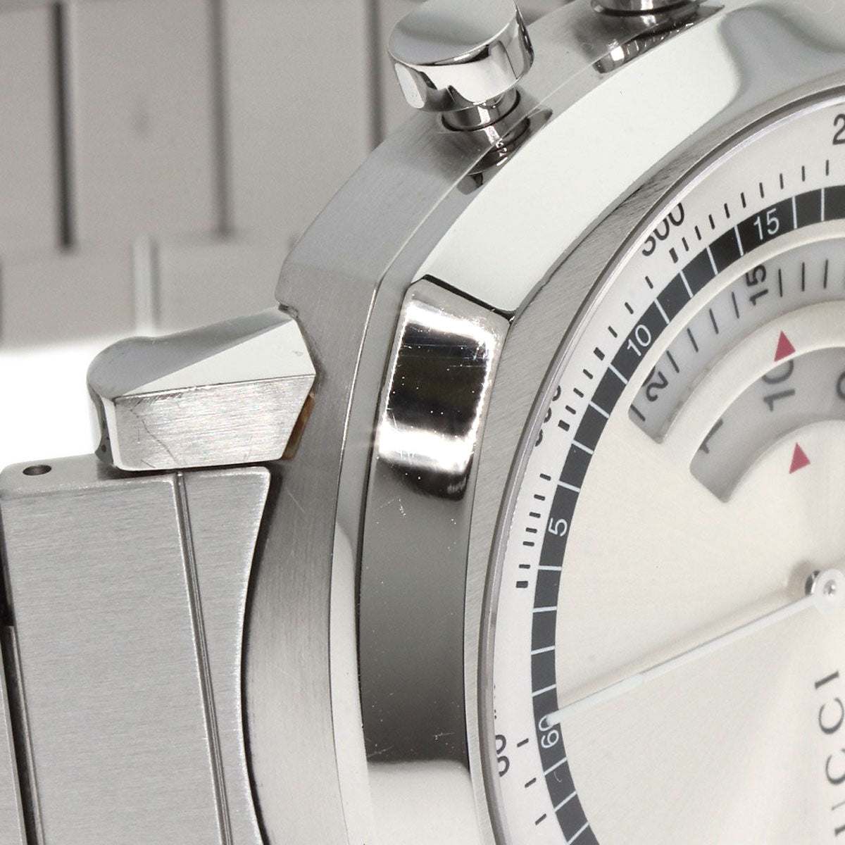 GUCCI Watches Quartz YA157302 Stainless Steel , Stainless Steel Silver Grip Chronograph Silver dial mens Used