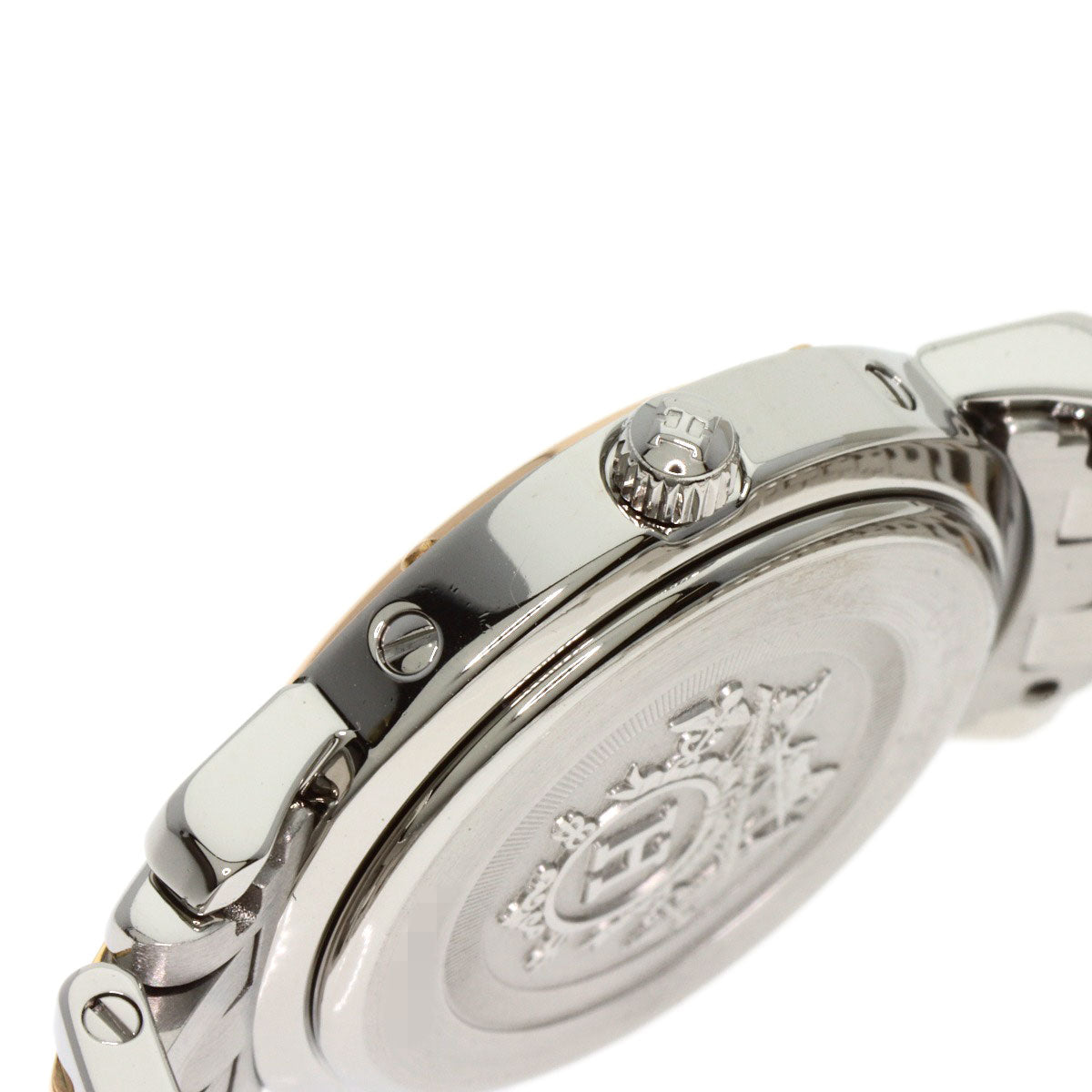 HERMES Watches Quartz CL4.221 Stainless Steel gold Clipper Nacre New Buckle Pink shell dial