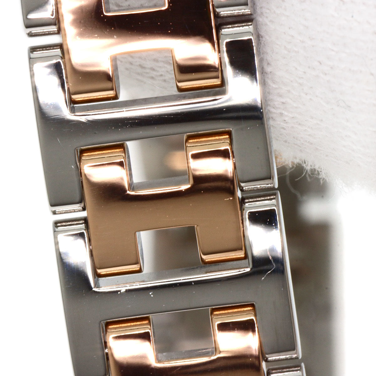HERMES Watches Quartz CL4.221 Stainless Steel gold Clipper Nacre New Buckle Pink shell dial