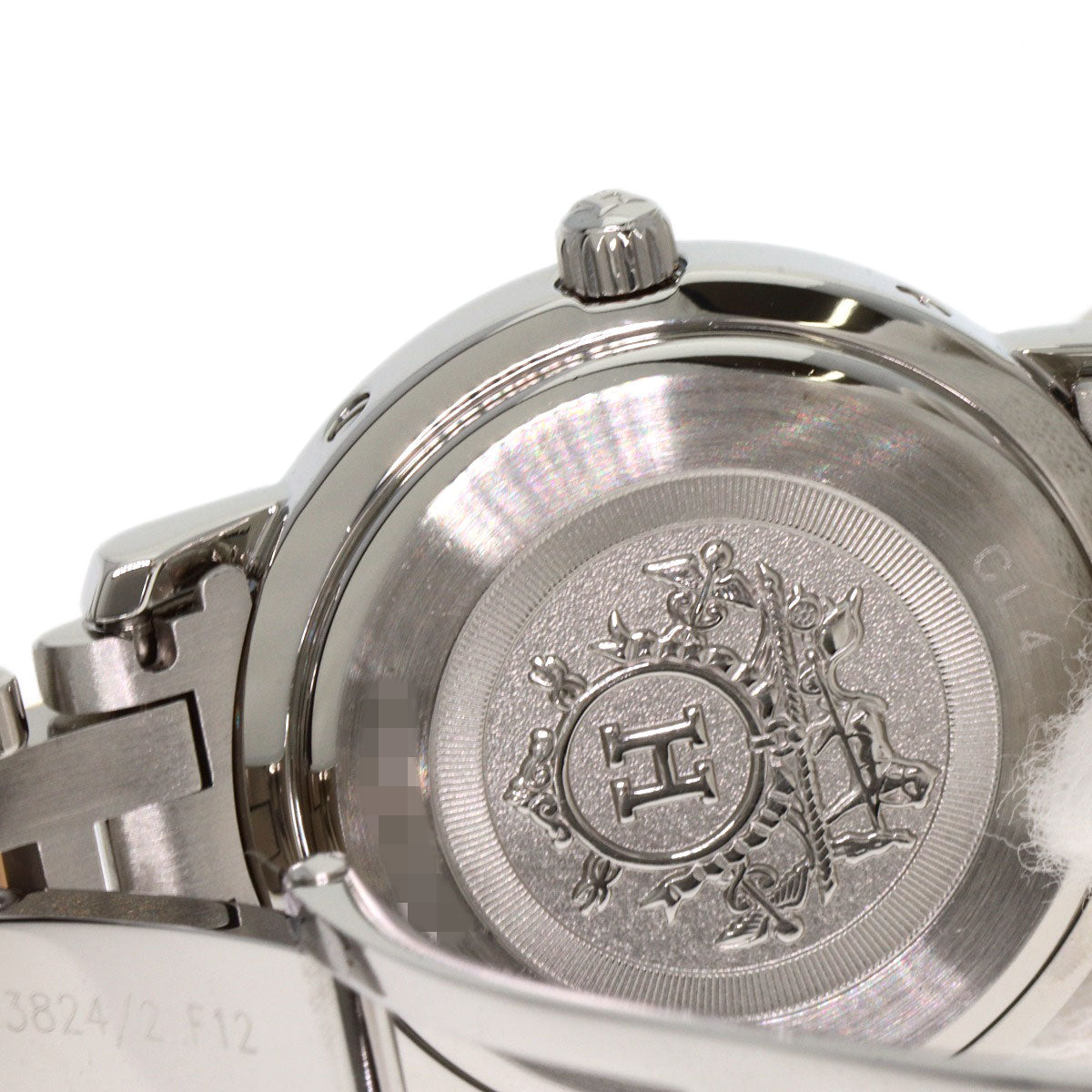 HERMES Watches Quartz CL4.221 Stainless Steel gold Clipper Nacre New Buckle Pink shell dial