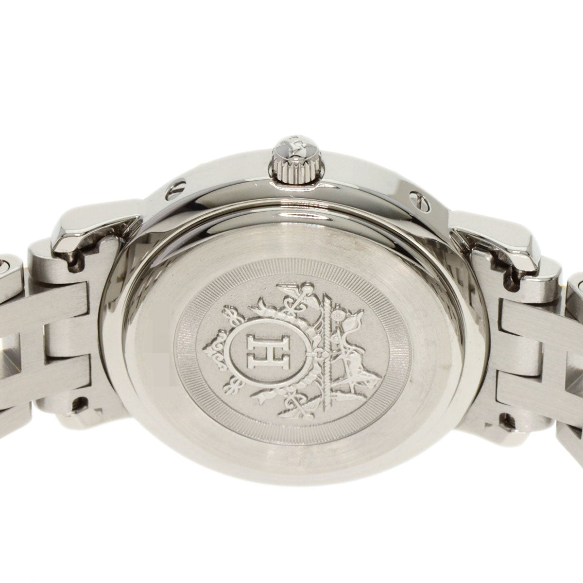 HERMES Watches Quartz CL4.221 Stainless Steel gold Clipper Nacre New Buckle Pink shell dial
