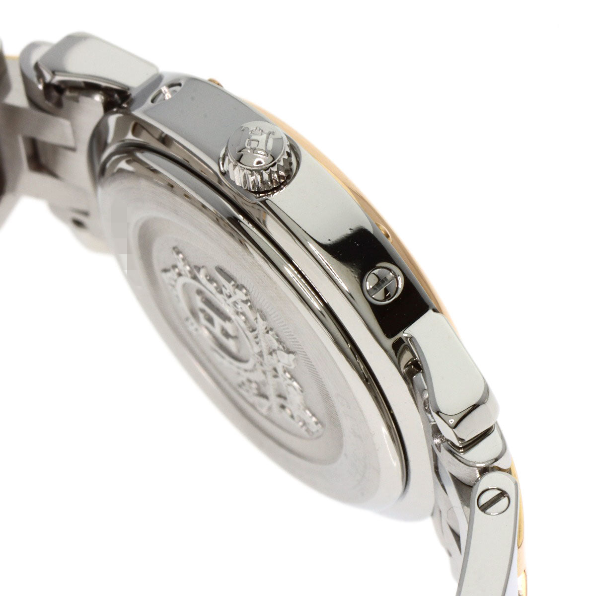 HERMES Watches Quartz CL4.221 Stainless Steel gold Clipper Nacre New Buckle Pink shell dial