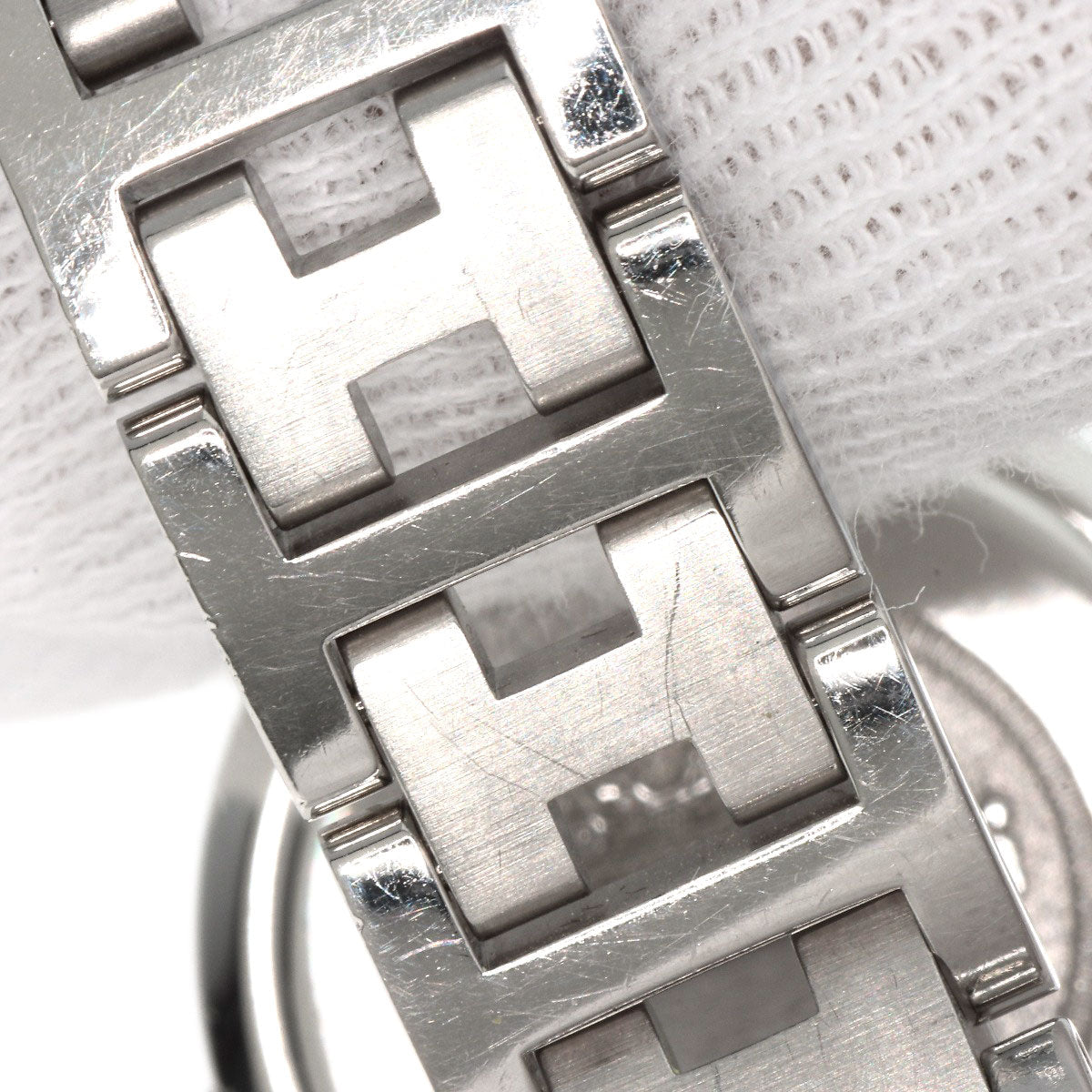 HERMES Watches Quartz CL4.210 Stainless Steel , Stainless Steel Silver Clipper new buckle white dial Women Used