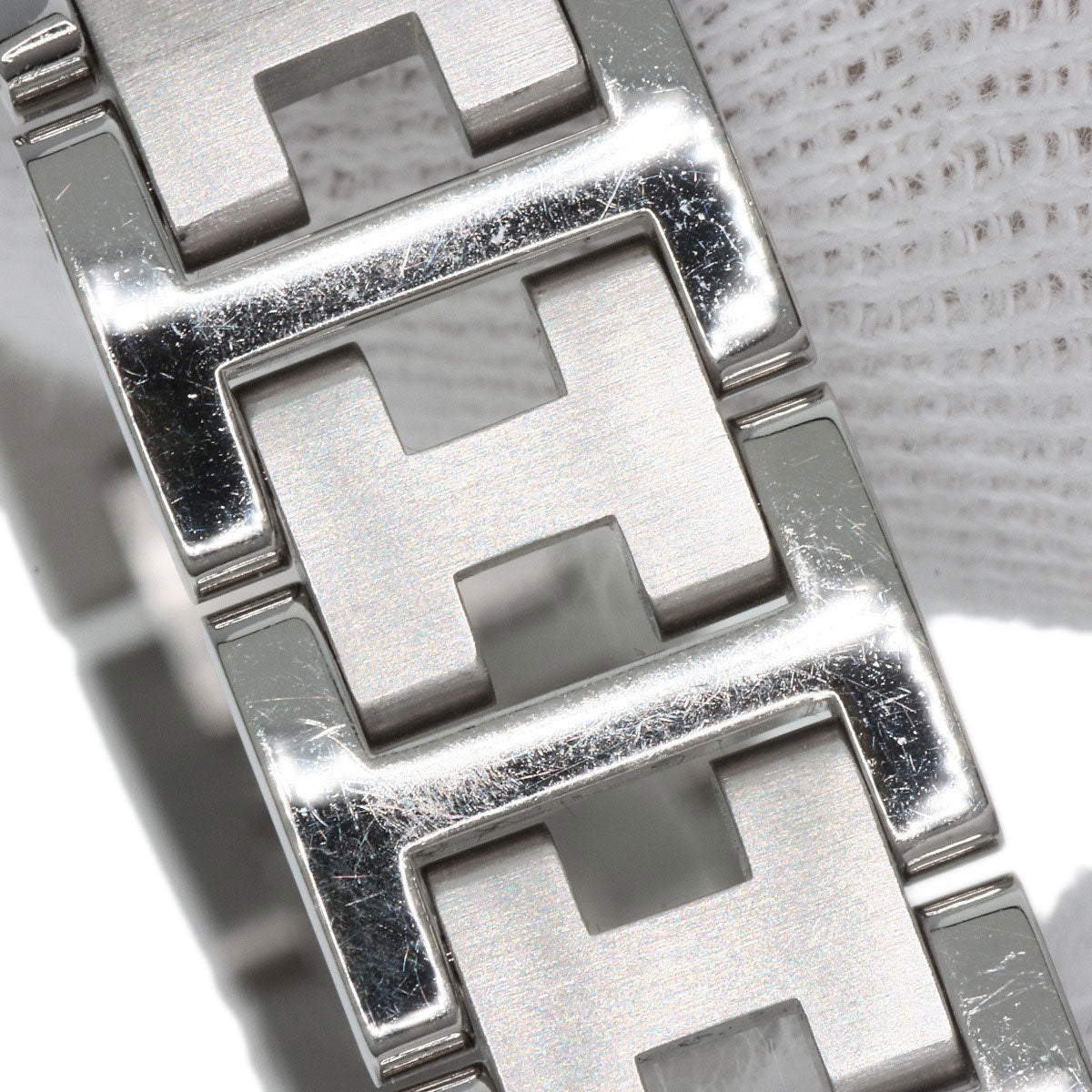 HERMES Watches Quartz CL4.210 Stainless Steel , Stainless Steel Silver Clipper new buckle white dial Women Used