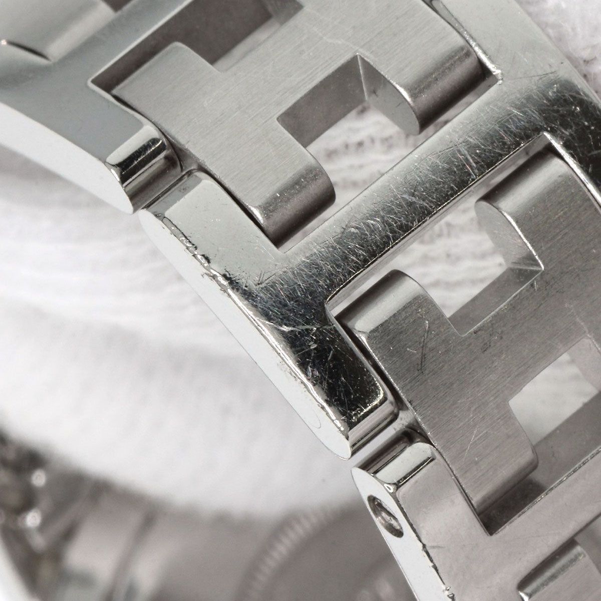 HERMES Watches Quartz CL4.210 Stainless Steel , Stainless Steel Silver Clipper new buckle white dial Women Used