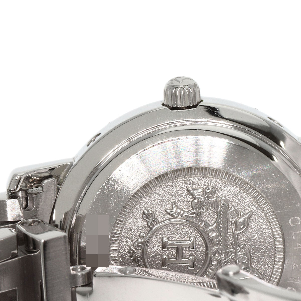 HERMES Watches Quartz CL4.210 Stainless Steel , Stainless Steel Silver Clipper new buckle white dial Women Used