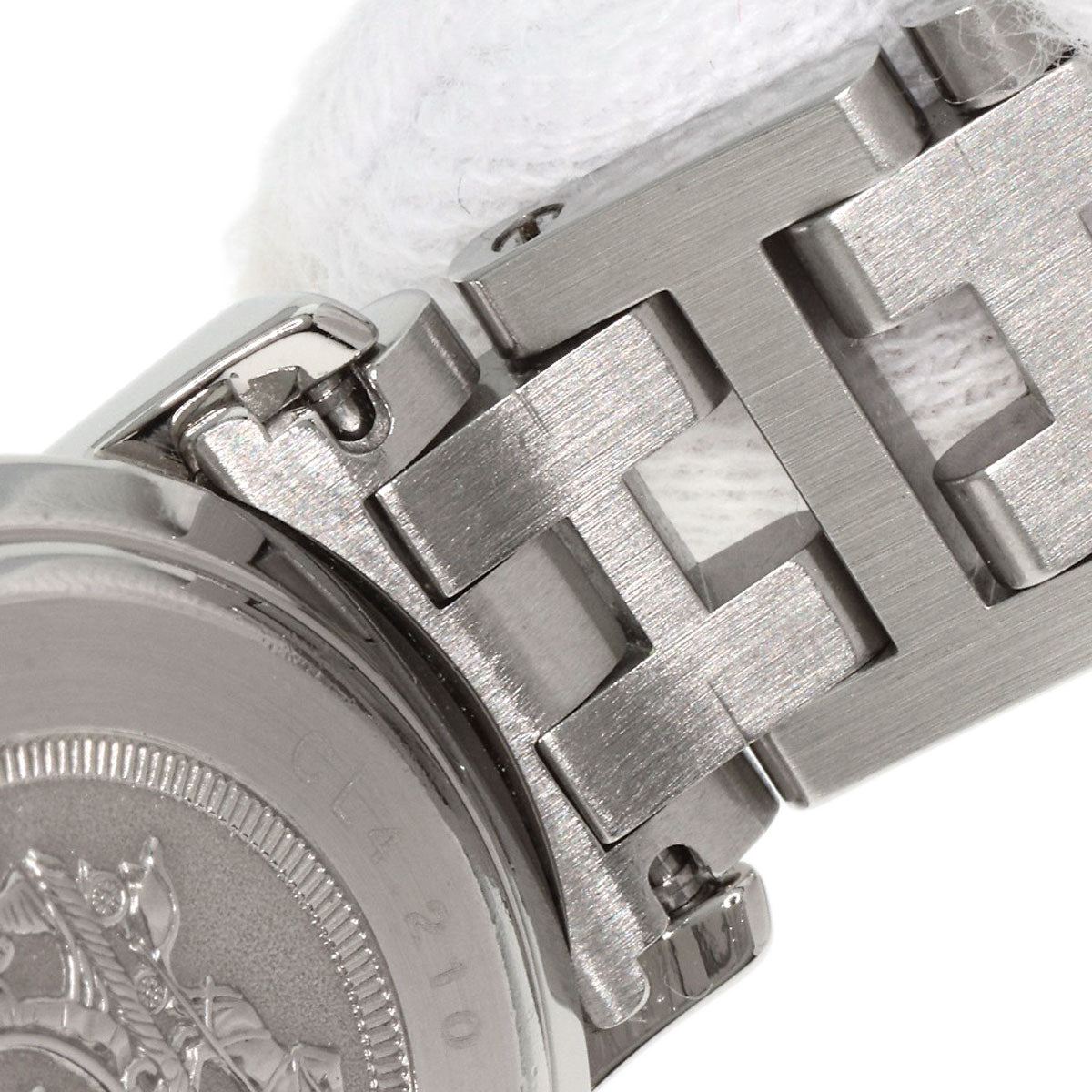 HERMES Watches Quartz CL4.210 Stainless Steel , Stainless Steel Silver Clipper new buckle white dial Women Used