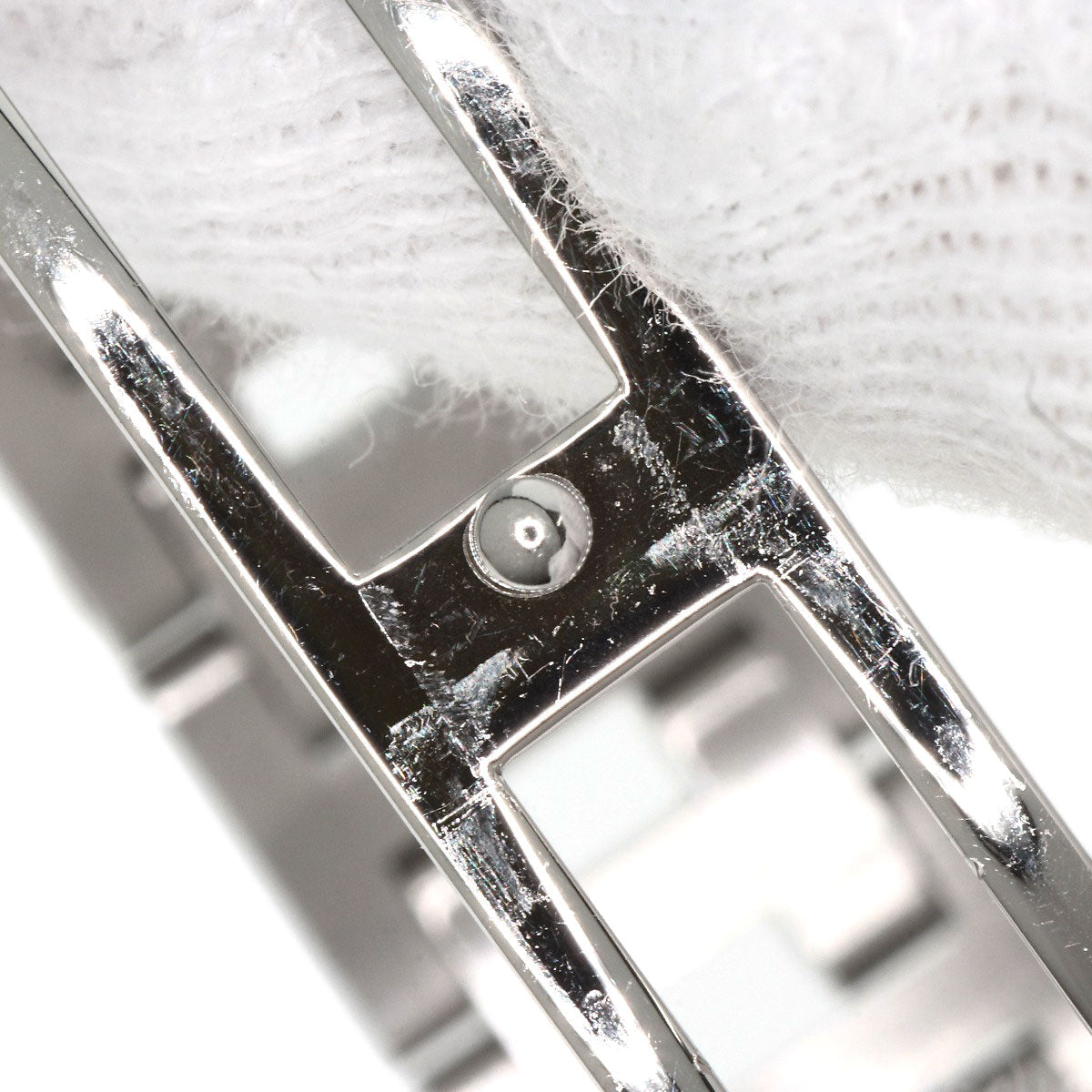 HERMES Watches Quartz CL4.210 Stainless Steel , Stainless Steel Silver Clipper new buckle white dial Women Used