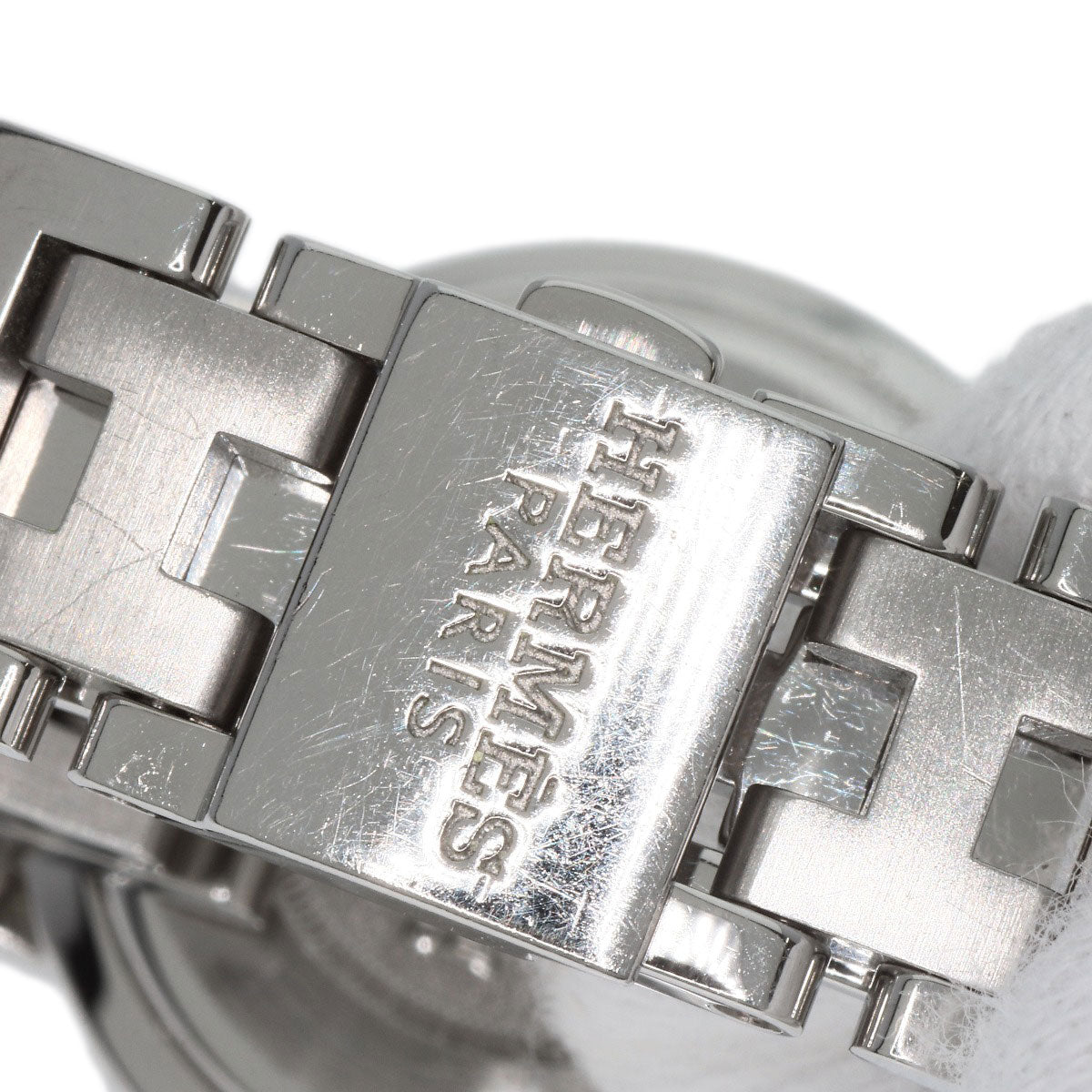 HERMES Watches Quartz CL4.210 Stainless Steel , Stainless Steel Silver Clipper new buckle white dial Women Used