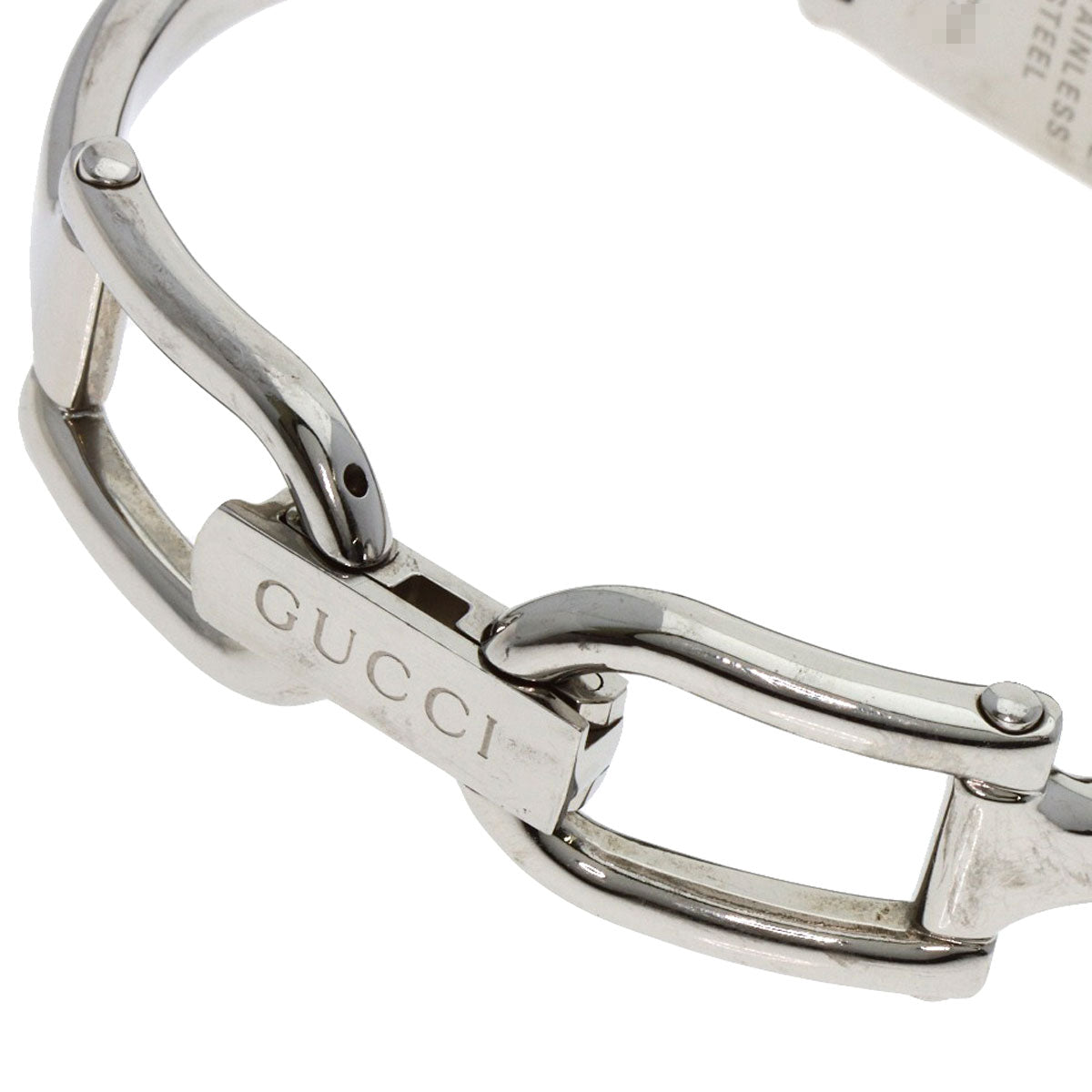 GUCCI Watches Quartz 1500L Stainless Steel , Stainless Steel Silver Square Face 1P Diamond Pink shell dial Women Used