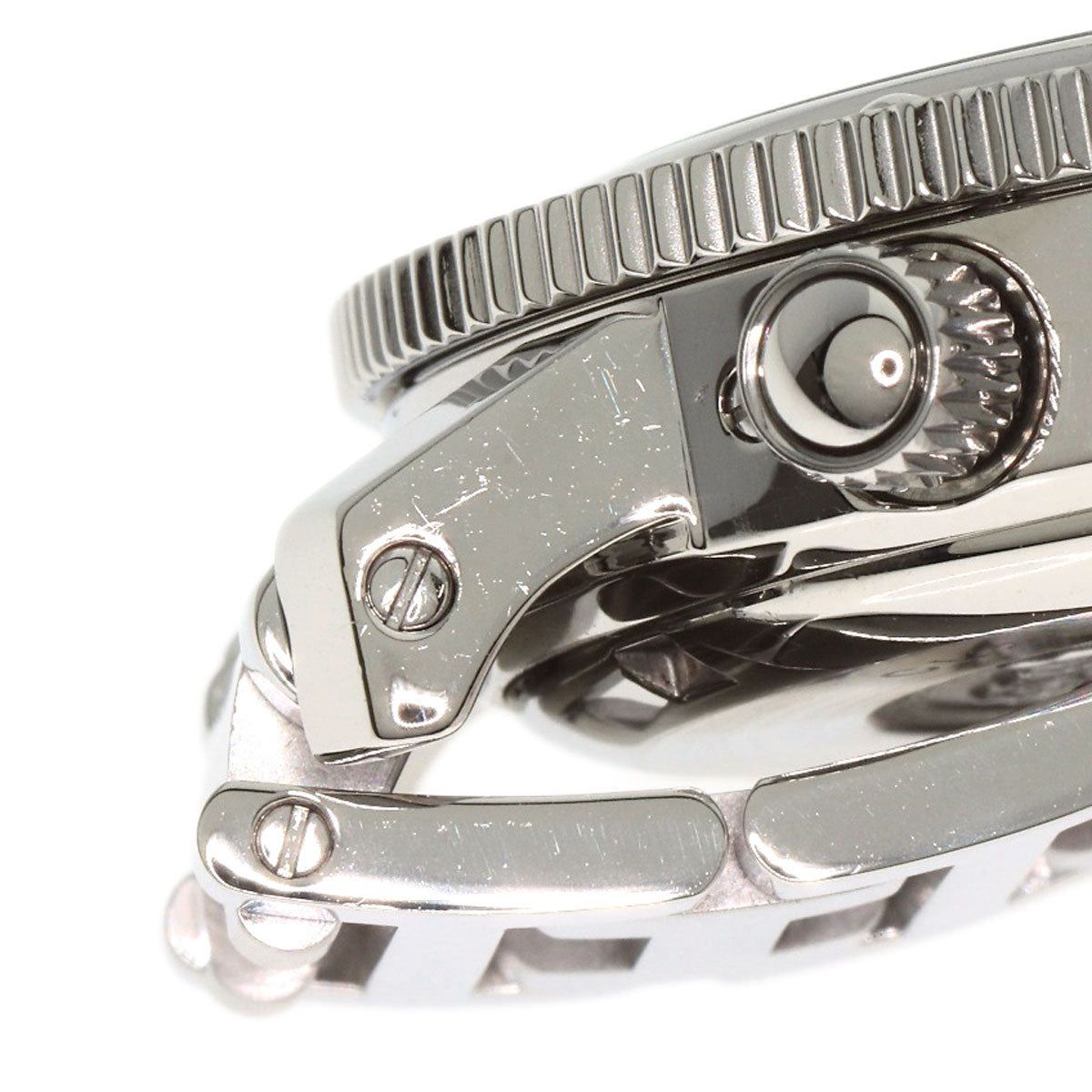HERMES Watches Quartz CL2.910 Stainless Steel , Stainless Steel Silver Clipper Diver Chronograph black dial mens Used