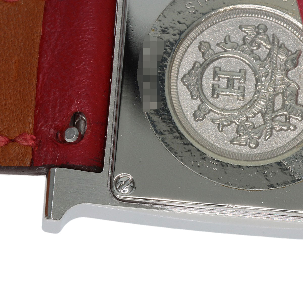 HERMES Watches Quartz HH11.210 Stainless Steel, Leather Silver H watch white dial Women Used