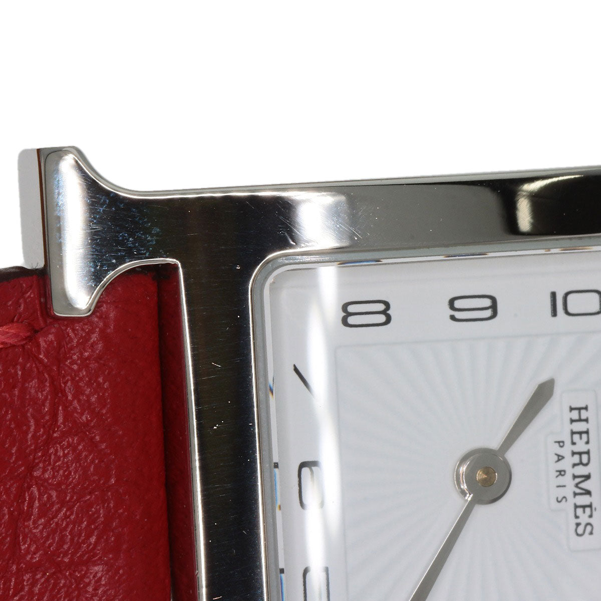 HERMES Watches Quartz HH11.210 Stainless Steel, Leather Silver H watch white dial Women Used