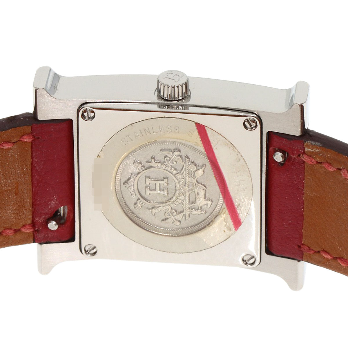HERMES Watches Quartz HH11.210 Stainless Steel, Leather Silver H watch white dial Women Used